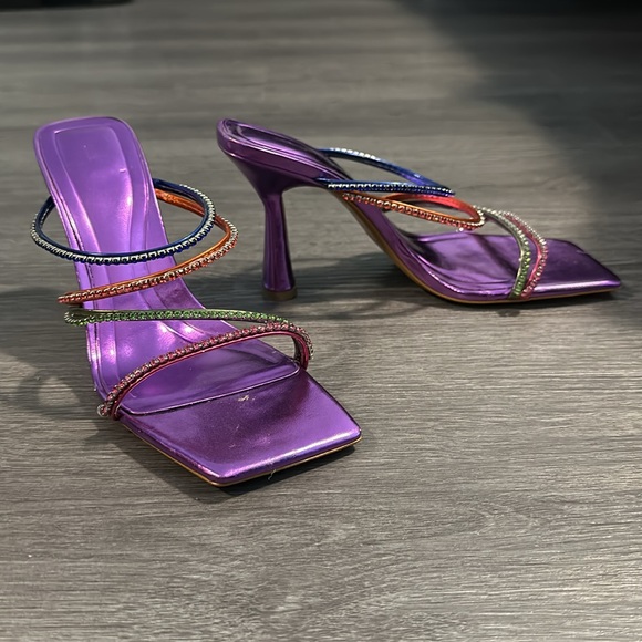 ZARA Rhinestone Strappy Sandals - Picture 6 of 12